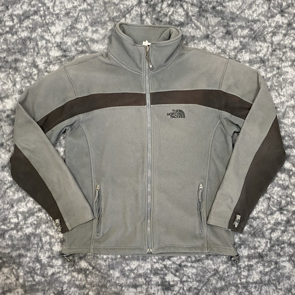 The North Face TKA 200 Jacket Mens Size Small Zipper Pockets Gray & Black Fleece